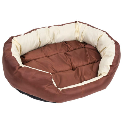 Cuscino Per Cani Reversibile Lavabile Marrone Crema