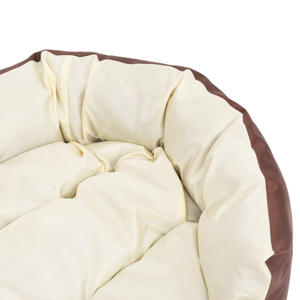 Cuscino Per Cani Reversibile Lavabile Marrone Crema