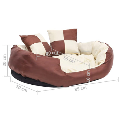 Cuscino Per Cani Reversibile Lavabile Marrone Crema