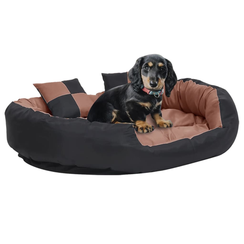 Cuscino Per Cani Reversibile Lavabile Marrone Crema