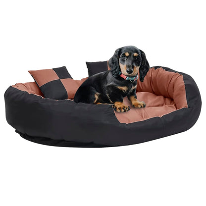 Cuscino Per Cani Reversibile Lavabile Marrone Crema