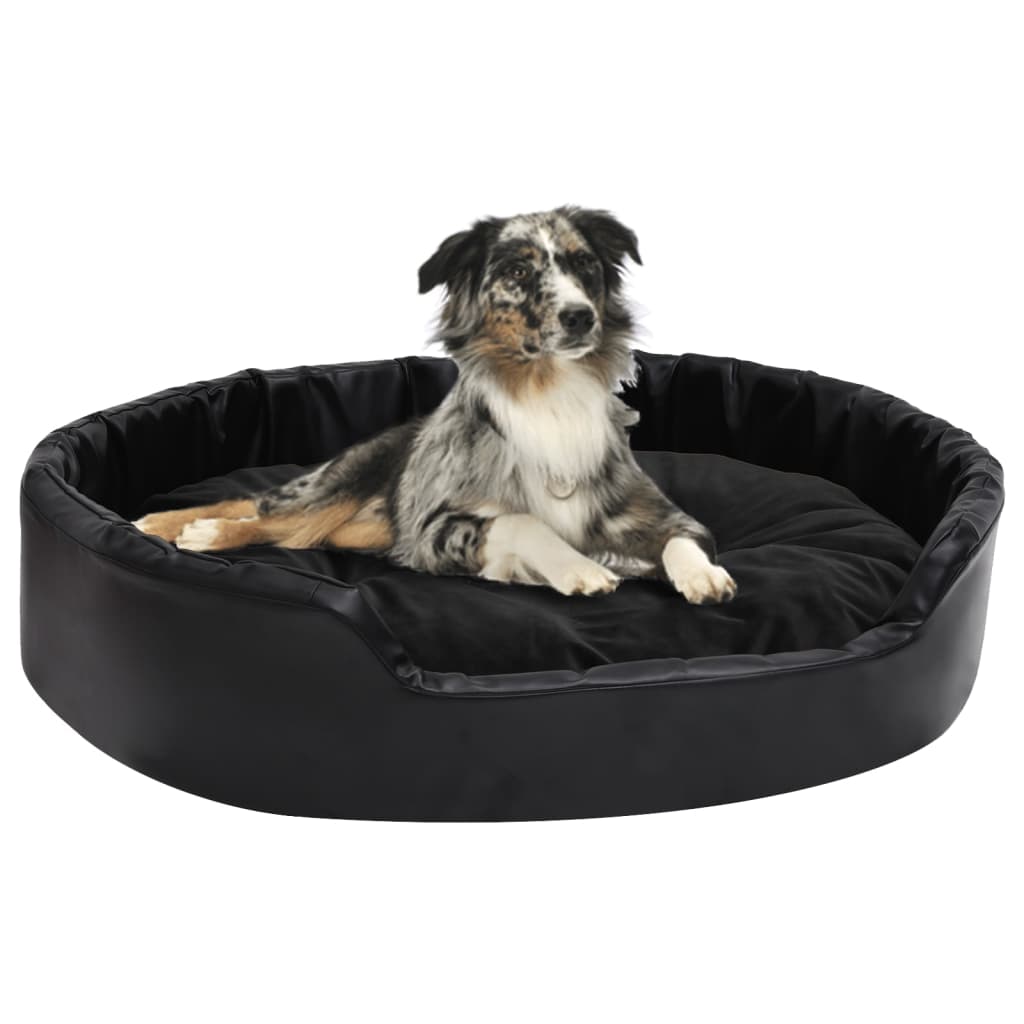 Lettino Per Cani Nero E Peluche E Similpelle