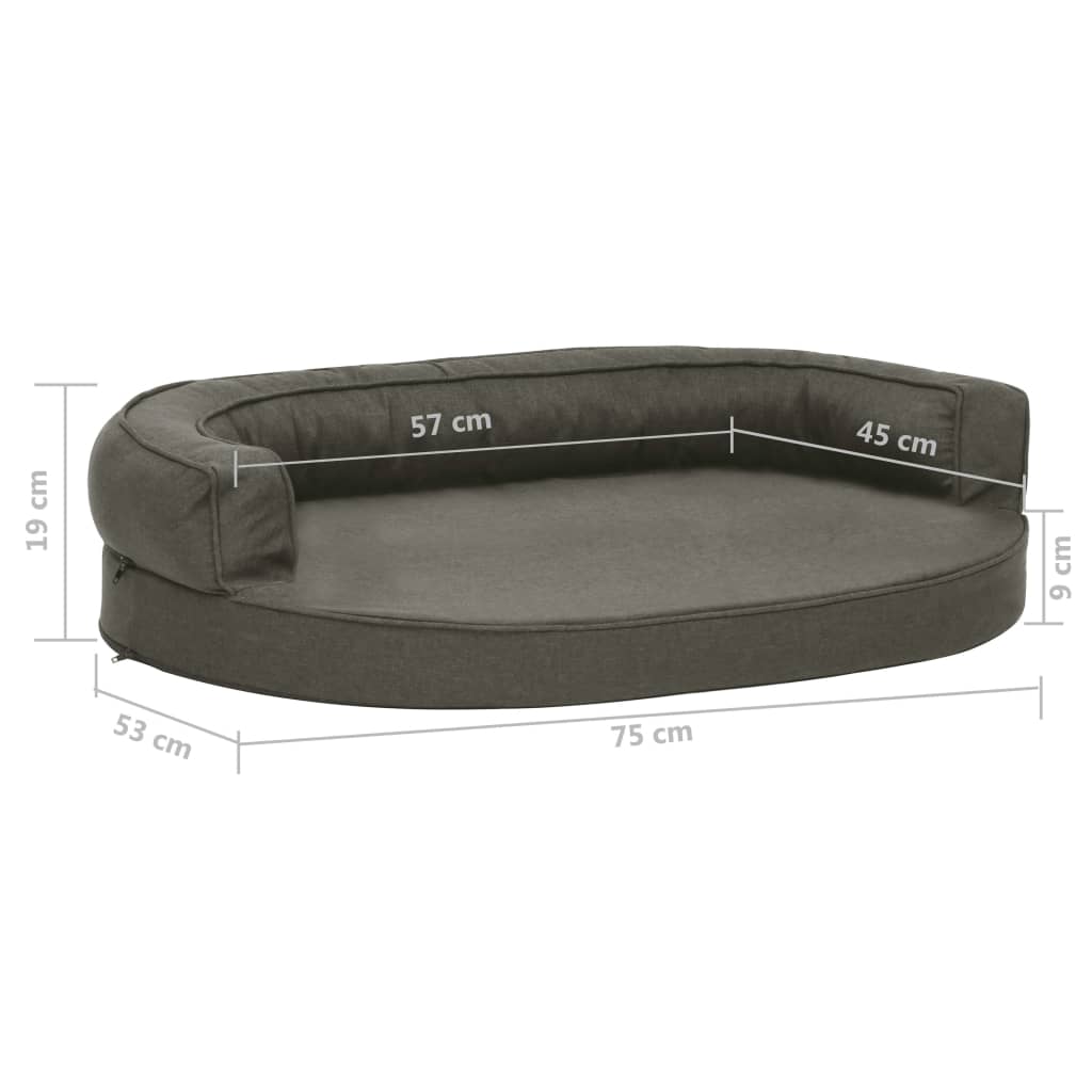 Materasso Ergonomico Per Cani 75X53Cm Effetto Lino