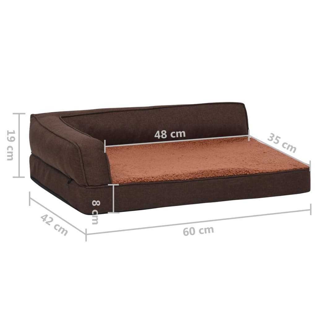 Materasso Ergonomico Per Cani 60X42Cm Pile Effetto Lino