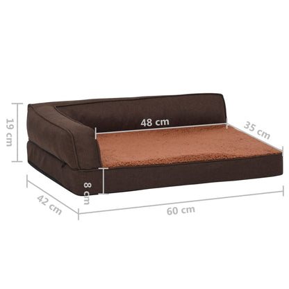 Materasso Ergonomico Per Cani 60X42Cm Pile Effetto Lino