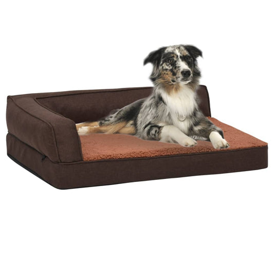 Materasso Ergonomico Per Cani 60X42Cm Pile Effetto Lino
