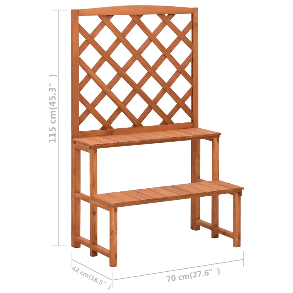 Fioriera Con Traliccio 70X42X115Cm Massello Di Abete