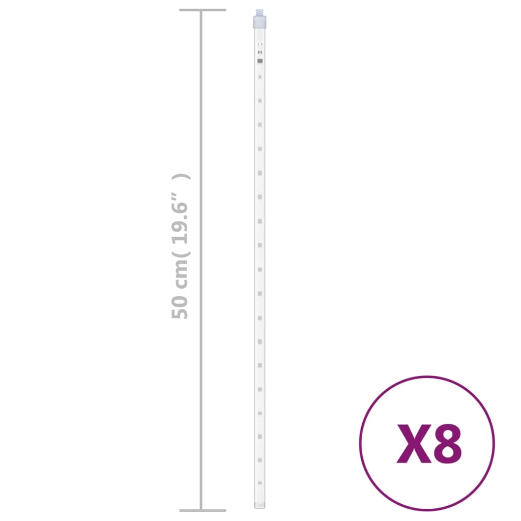 Luci Meteoriche 8 Pz 50Cm 288 Led Interni Esterni Bianco Freddo