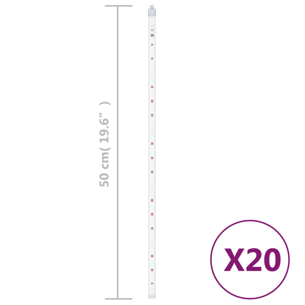 Luci Meteoriche 20 Pz 50Cm Colorate 720 Led Interni Esterni Multicolore