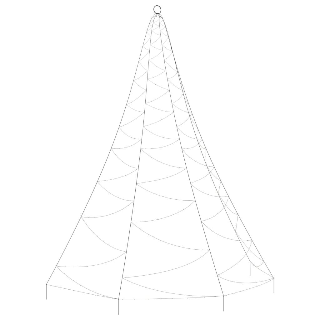 Albero Da Parete Con Gancio Metallico 260 Led 3 M