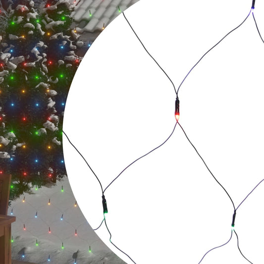 Luci Di Natale Rete Colorate 4X4M 544 Led Interni Esterni