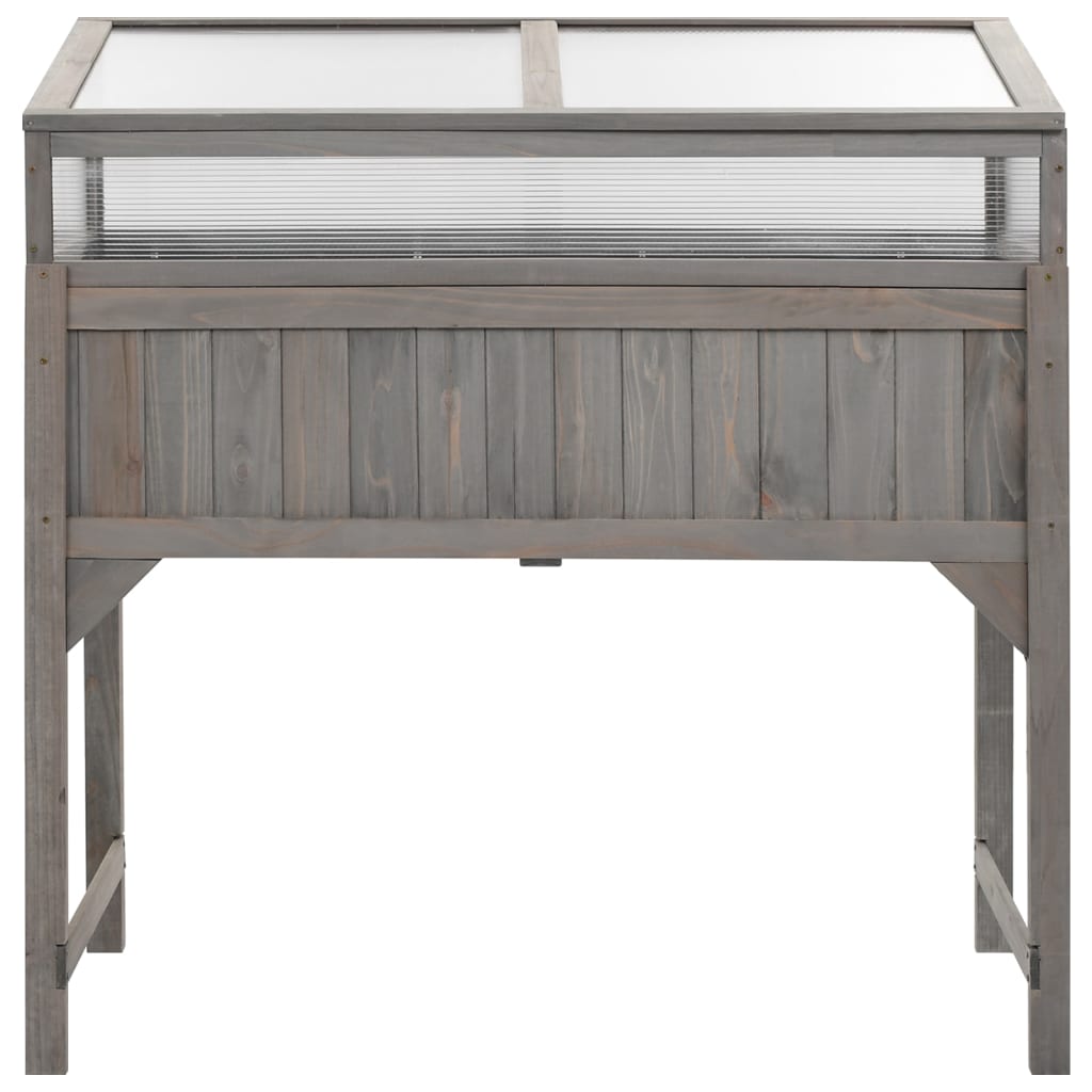 Aiuola Rialzata Con Copertura Serra 110X54X120Cm Abete Massello Bianco