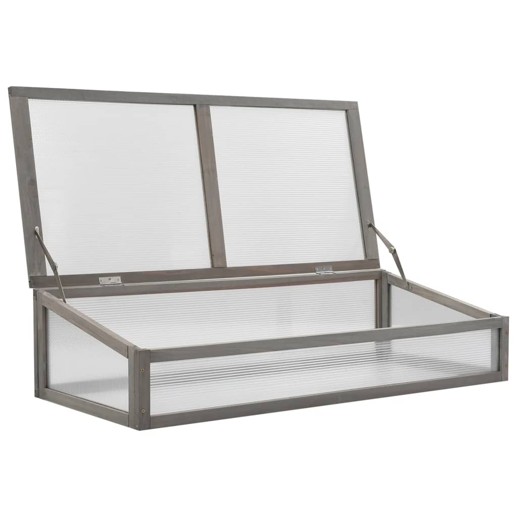 Aiuola Rialzata Con Copertura Serra 110X54X120Cm Abete Massello Bianco