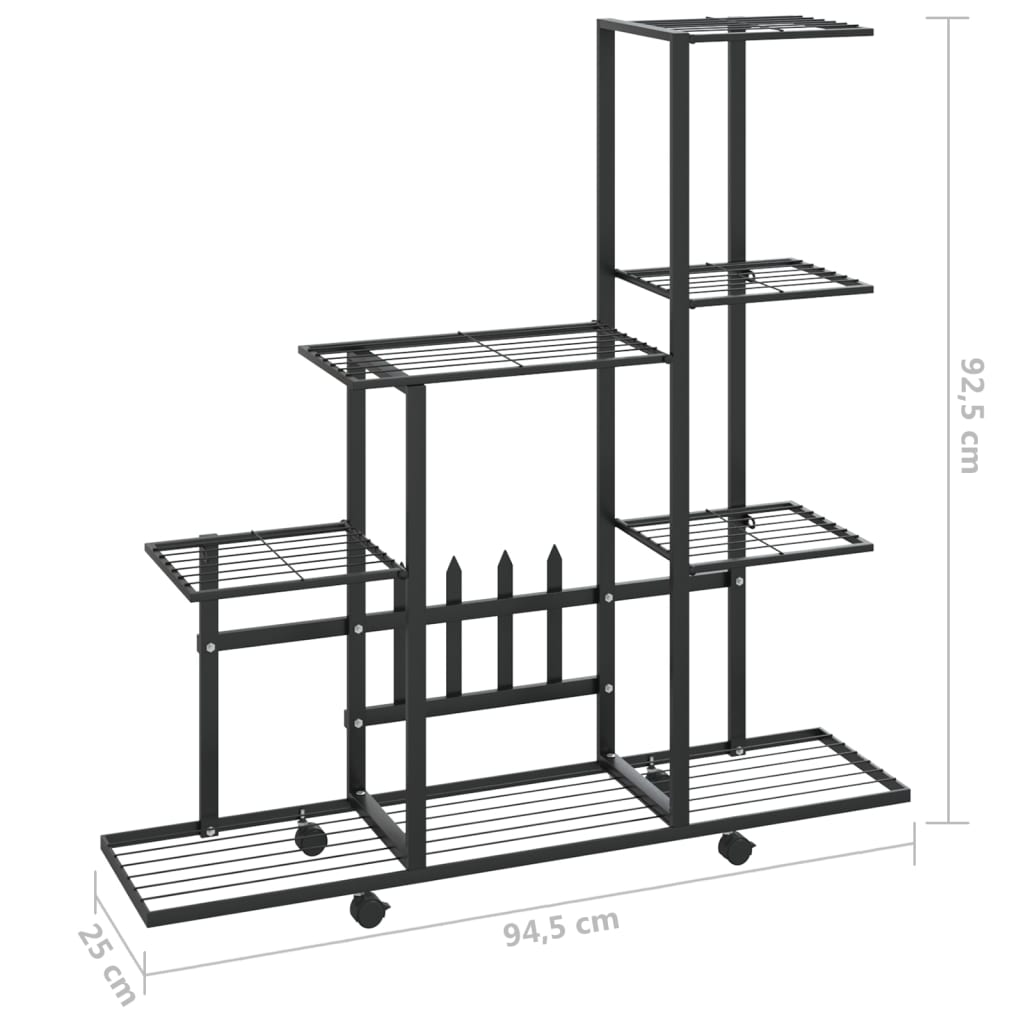 Portapiante 94,5X25X92,5 Cm In Metallo Nero