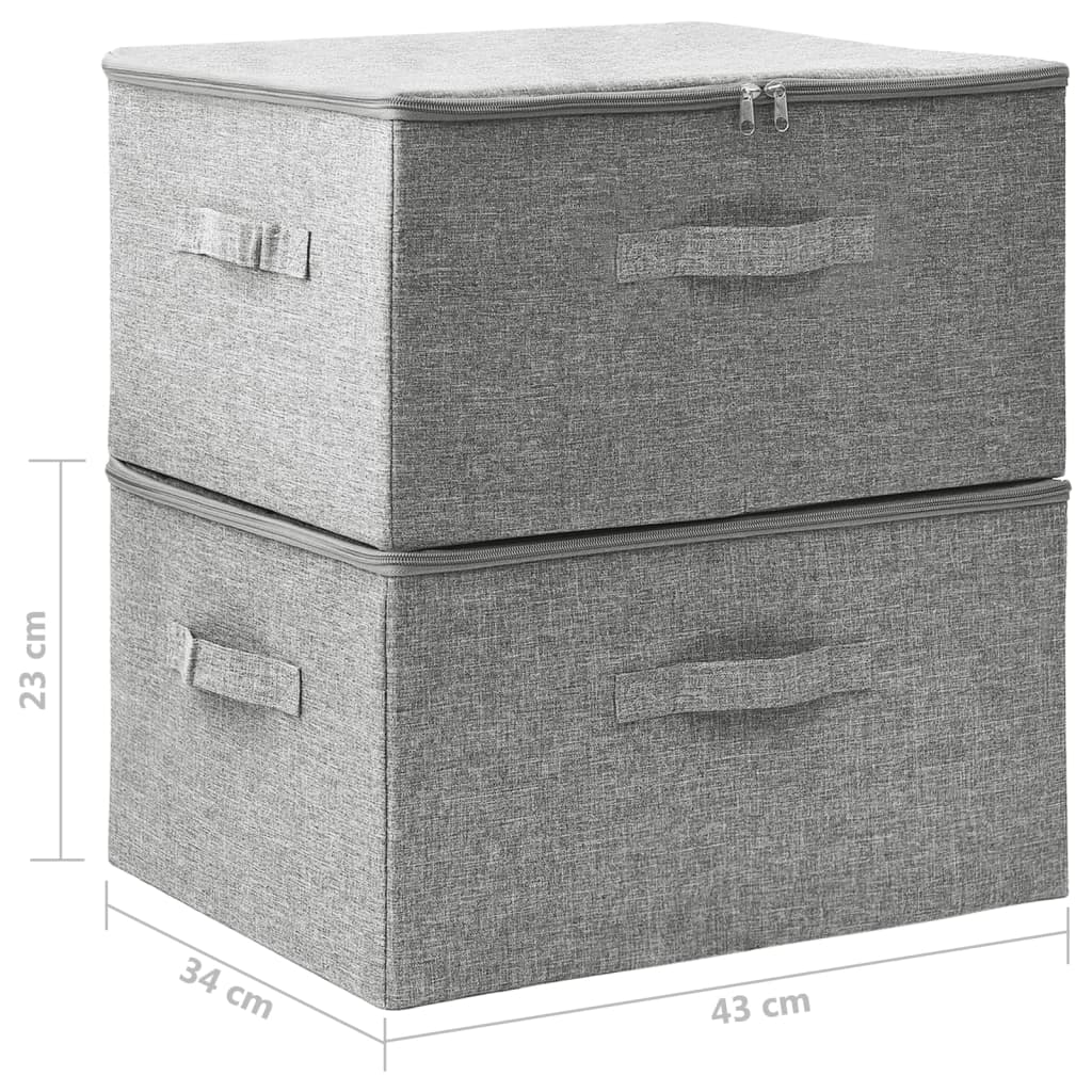 Scatole Portaoggetti 2Pz In Tessuto 43X34X23 Cm