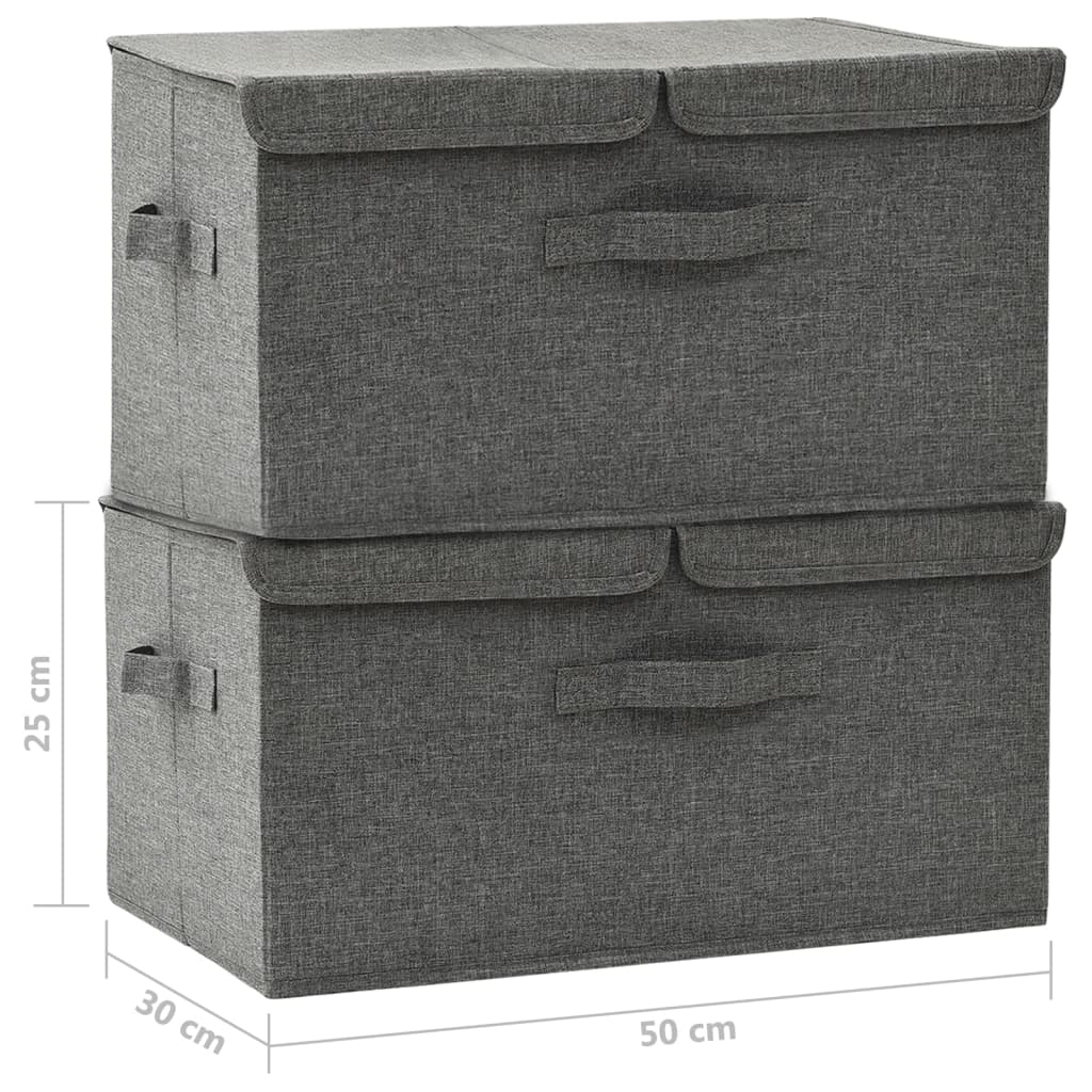 Scatole Portaoggetti 2Pz In Tessuto 50X30X25 Cm