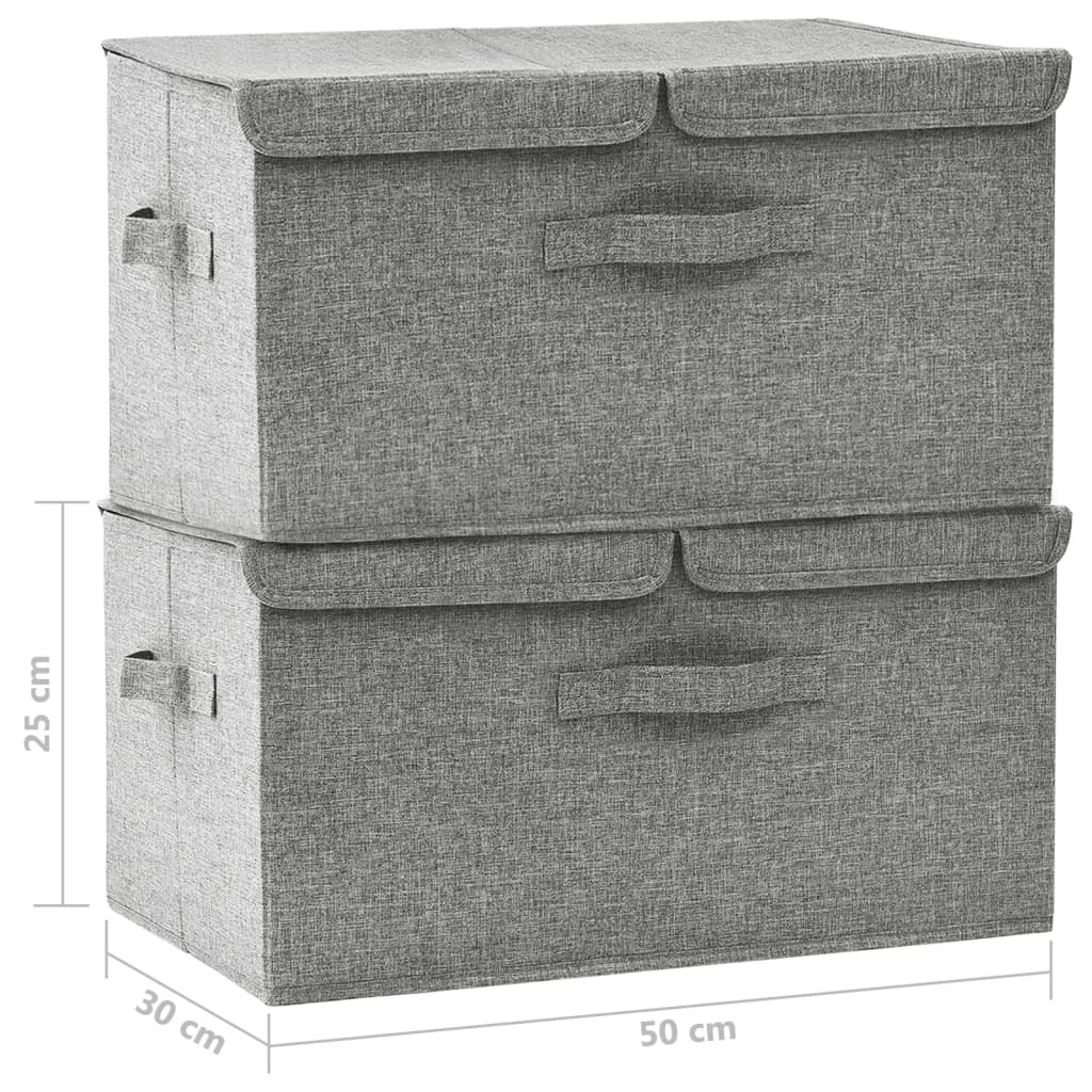 Scatole Portaoggetti 2Pz In Tessuto 50X30X25 Cm