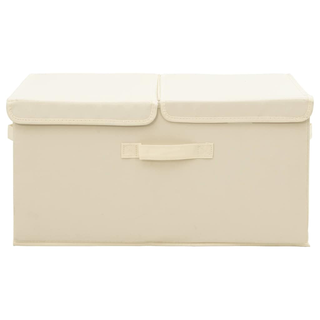 Scatole Portaoggetti 2Pz In Tessuto 50X30X25 Cm Crema