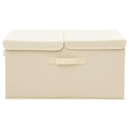 Scatole Portaoggetti 2Pz In Tessuto 50X30X25 Cm Crema