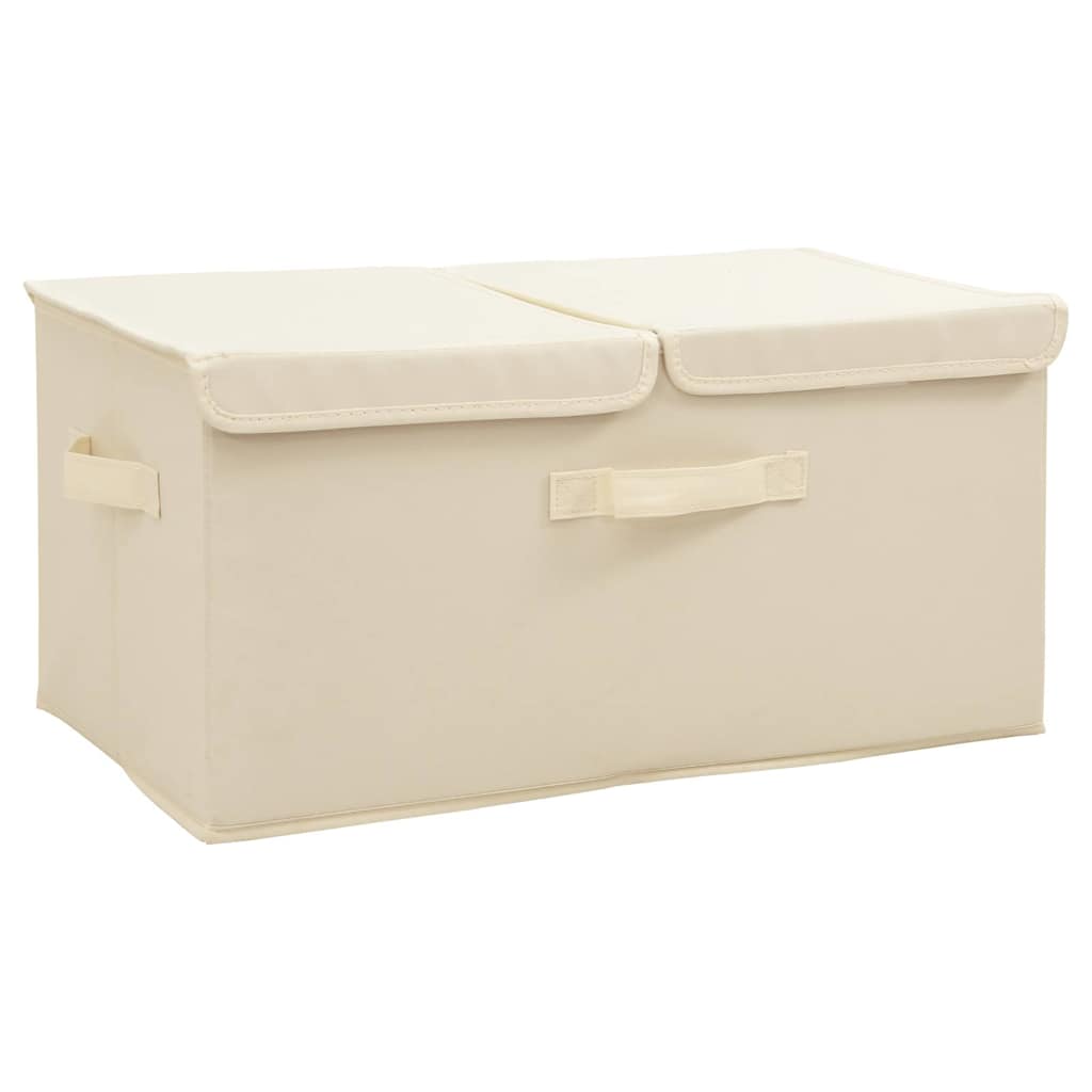 Scatole Portaoggetti 2Pz In Tessuto 50X30X25 Cm Crema