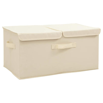 Scatole Portaoggetti 2Pz In Tessuto 50X30X25 Cm Crema