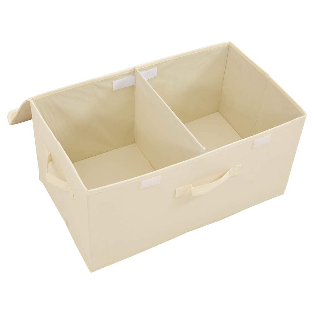 Scatole Portaoggetti 2Pz In Tessuto 50X30X25 Cm Crema