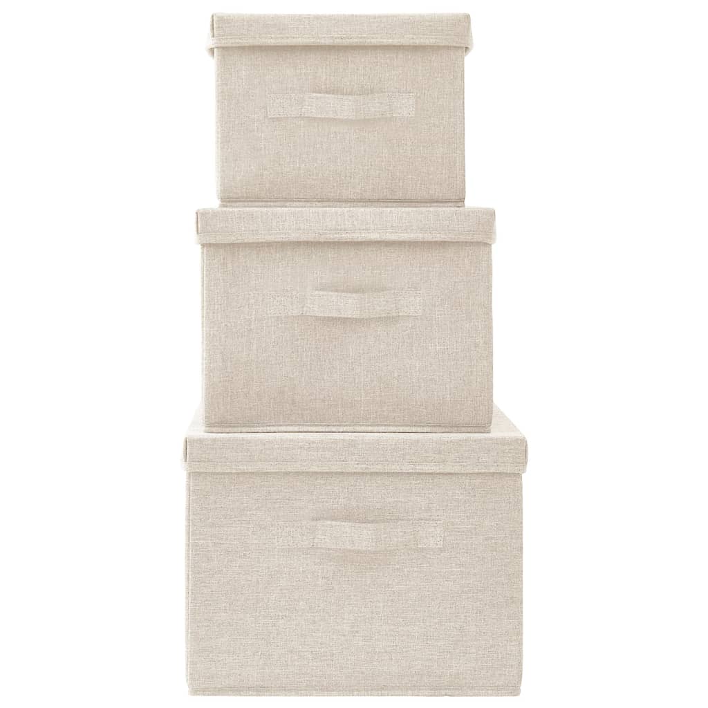 Scatole Portaoggetti Impilabili Set 3Pz In Tessuto