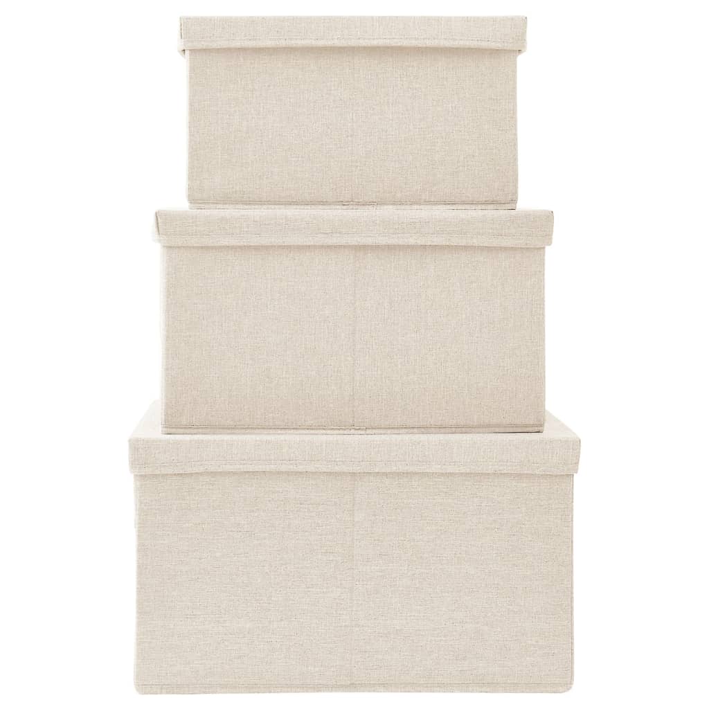 Scatole Portaoggetti Impilabili Set 3Pz In Tessuto