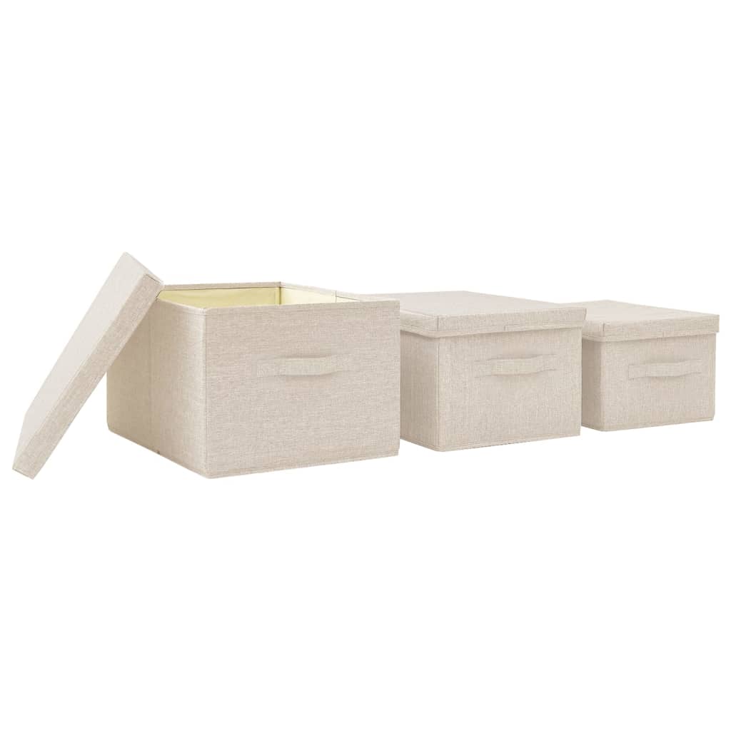 Scatole Portaoggetti Impilabili Set 3Pz In Tessuto