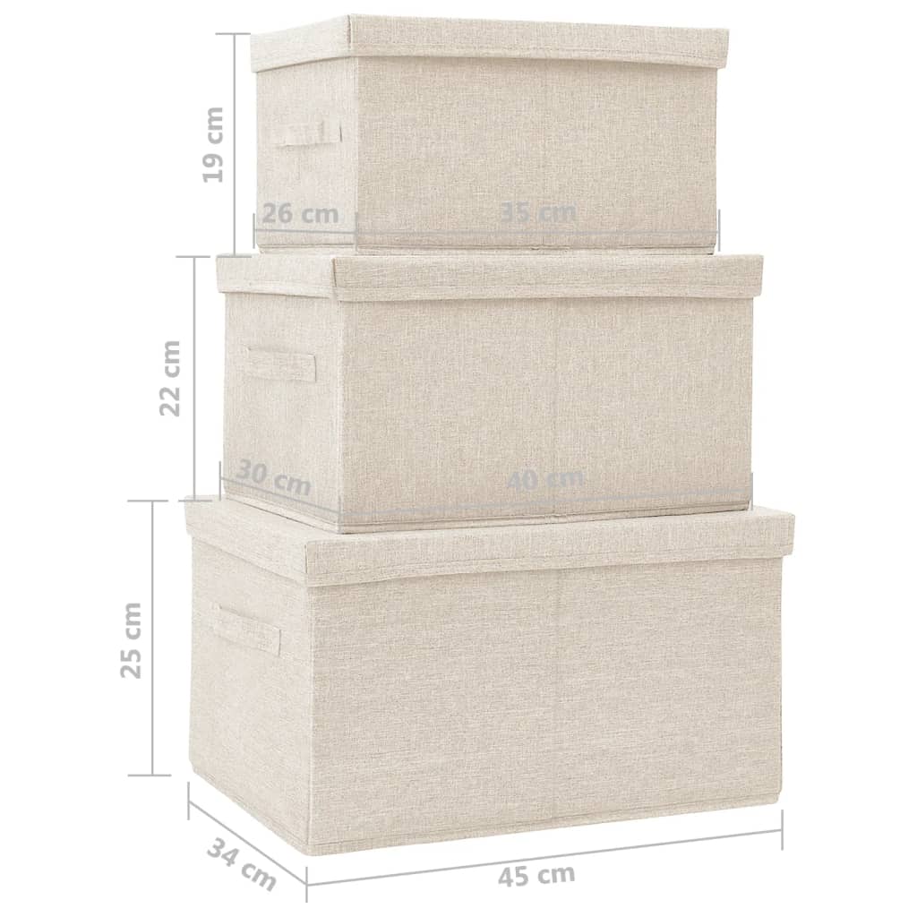 Scatole Portaoggetti Impilabili Set 3Pz In Tessuto