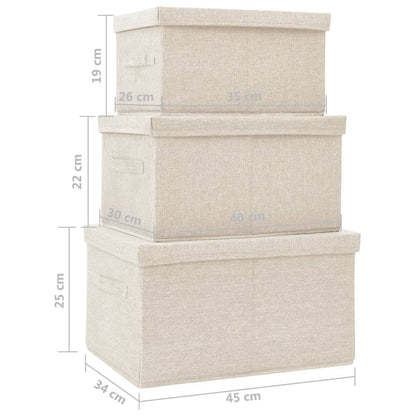 Scatole Portaoggetti Impilabili Set 3Pz In Tessuto