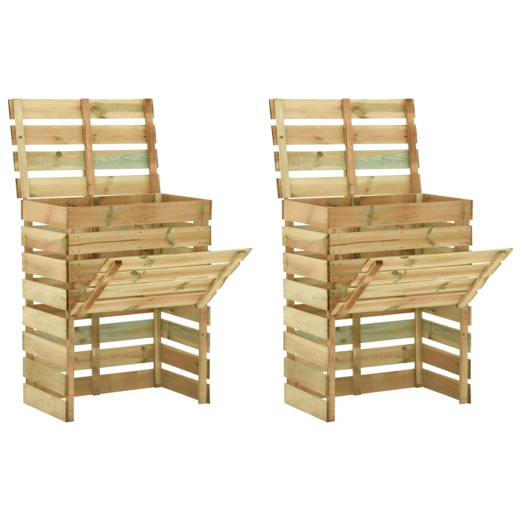Compostiere Da Giardino Doghe 4 Pz 80X50X100 Cm Pino Impregnato
