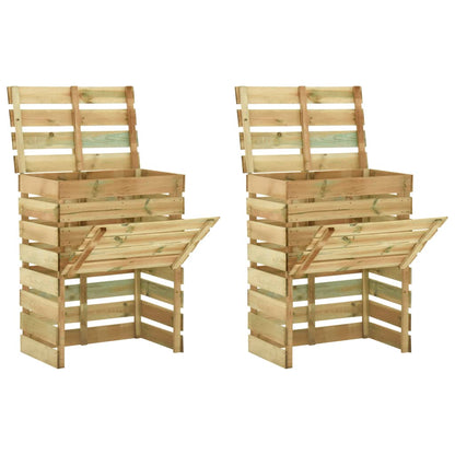 Compostiere Da Giardino Doghe 4 Pz 80X50X100 Cm Pino Impregnato