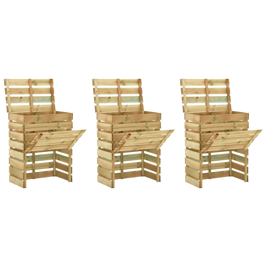 Compostiere Da Giardino Doghe 4 Pz 80X50X100 Cm Pino Impregnato