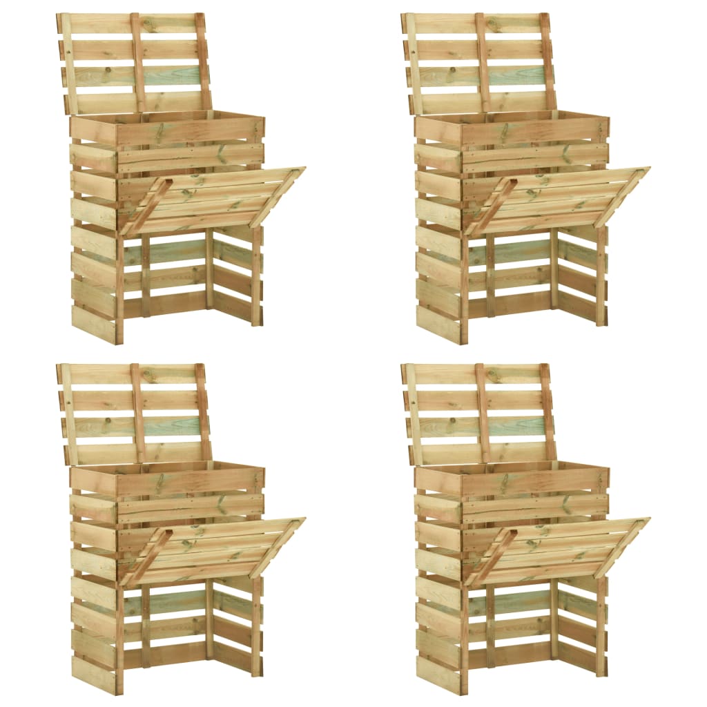 Compostiere Da Giardino Doghe 4 Pz 80X50X100 Cm Pino Impregnato