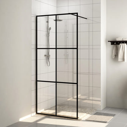 Parete Per Doccia Walk-In Vetro Esg Nera