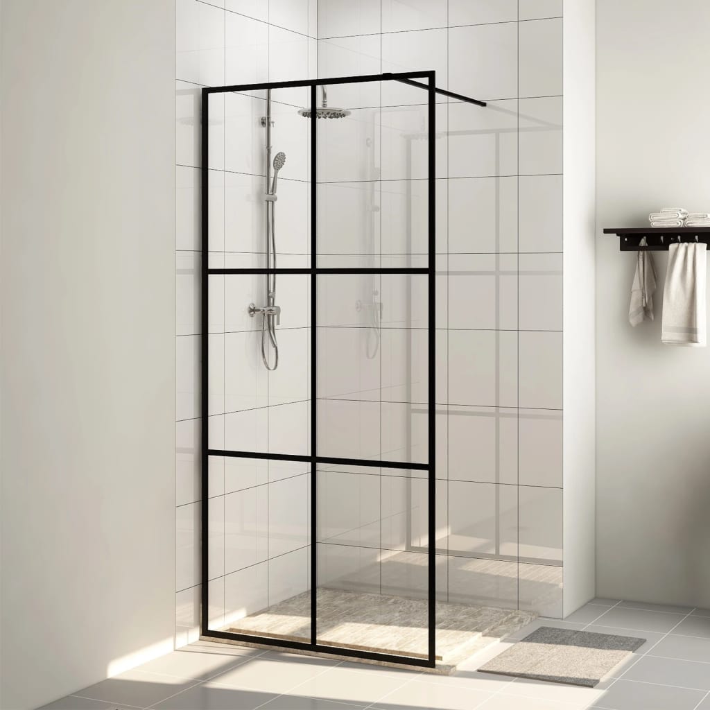 Parete Per Doccia Walk-In Vetro Esg Nera