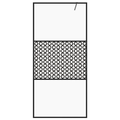 Parete Per Doccia Walk-In Vetro Trasparente Esg 100X195Cm Nera