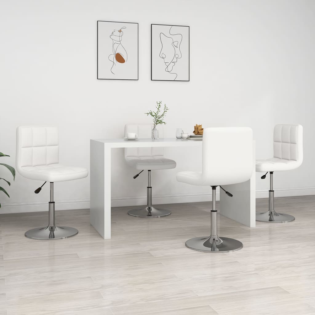 Sedie Da Pranzo 4 Pz Bianche In Similpelle