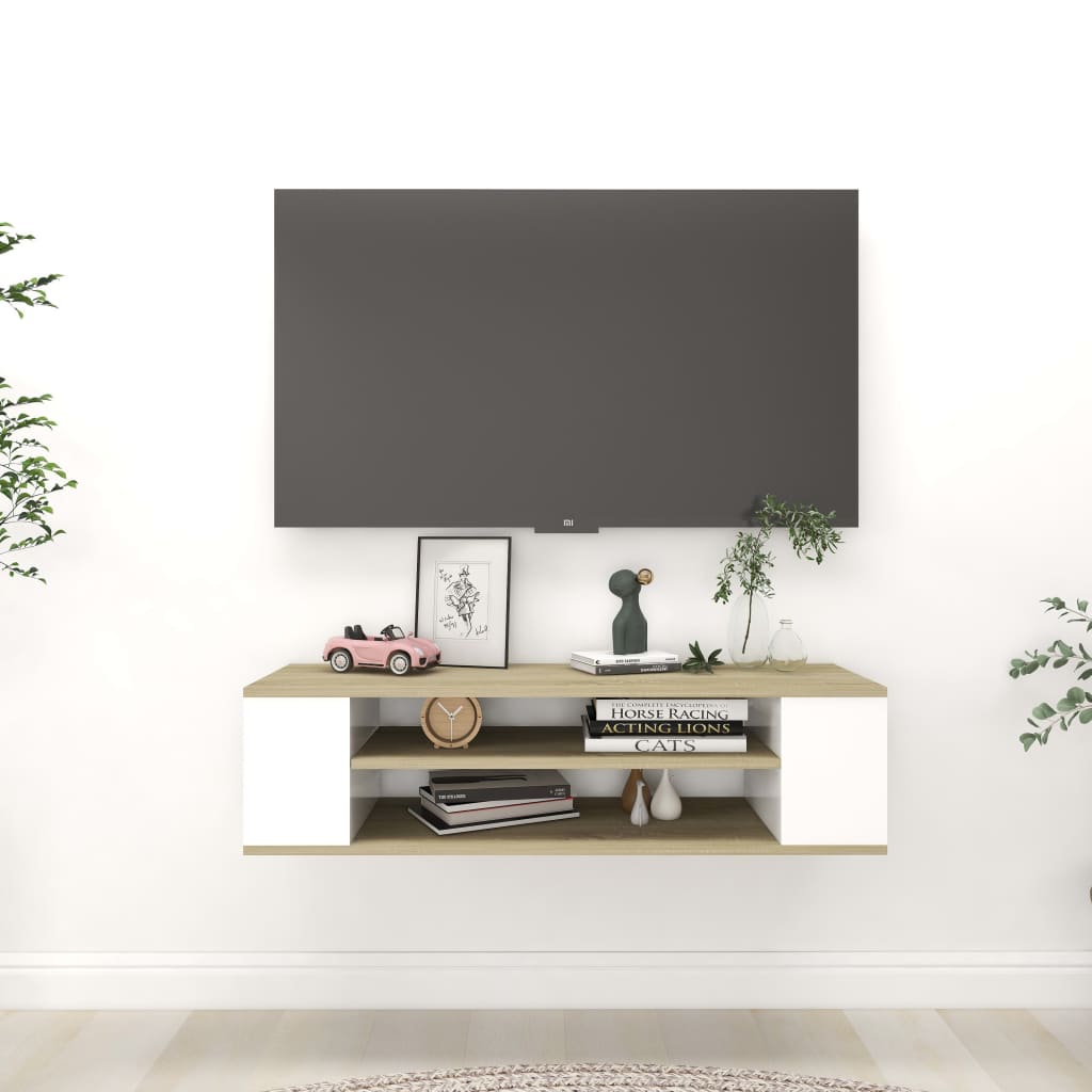 Pensile Porta Tv 100X30X26,5Cm Legno Multistrato