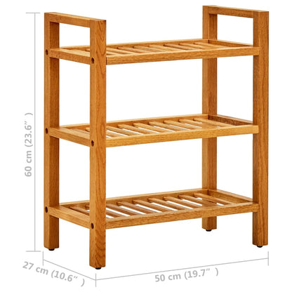 Scarpiera Con 3 Ripiani 50X27X In Legno Massello Di Rovere