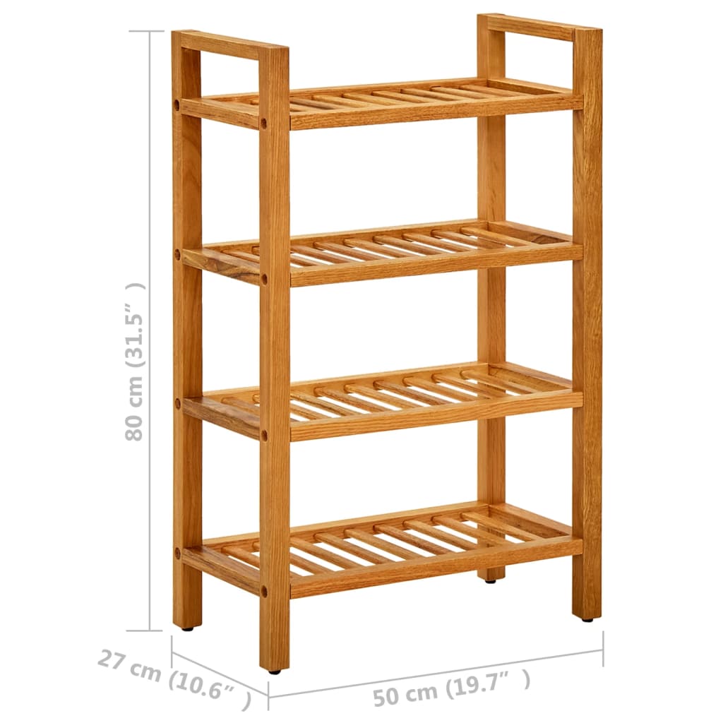 Scarpiera Con 4 Ripiani 50X27X In Legno Massello Di Rovere