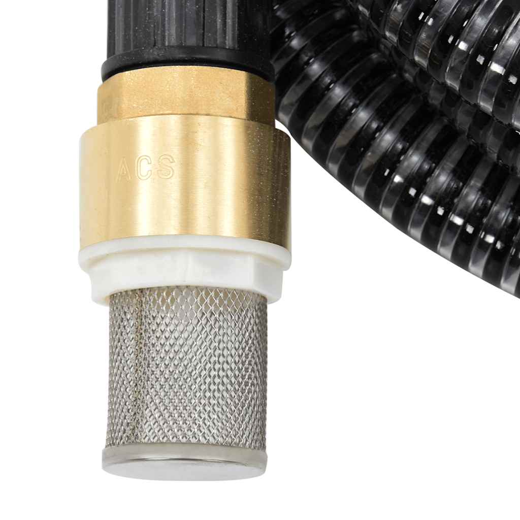 Tubo Di Aspirazione Con Connettori In Ottone 2M Nero