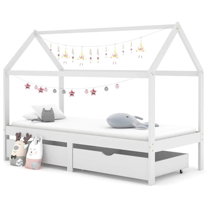 Giroletto Per Bambini Con Cassetto Legno Massello Pino 80X160Cm