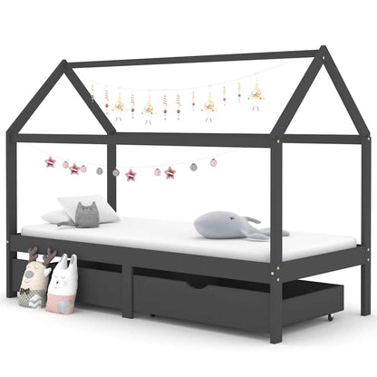 Giroletto Per Bambini Con Cassetto Legno Massello Pino 80X160Cm