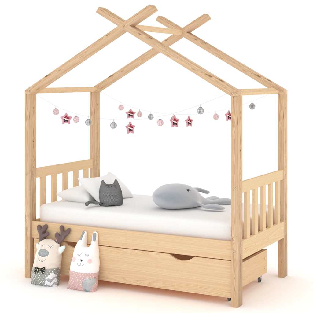 Giroletto Per Bambini Con Cassetto Legno Pino