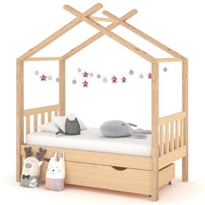 Giroletto Per Bambini Con Cassetto Legno Pino