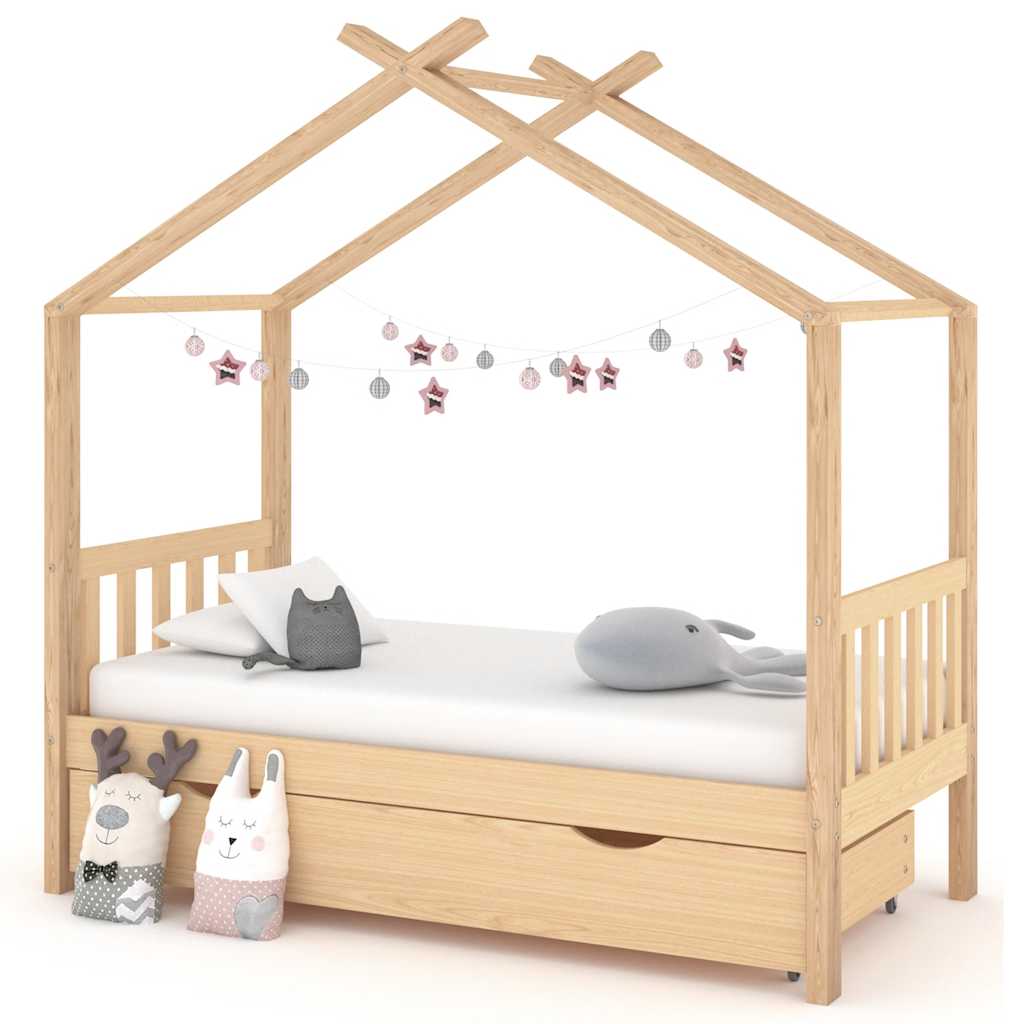 Giroletto Per Bambini Con Cassetto Legno Pino