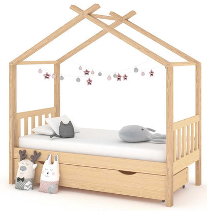 Giroletto Per Bambini Con Cassetto Legno Pino