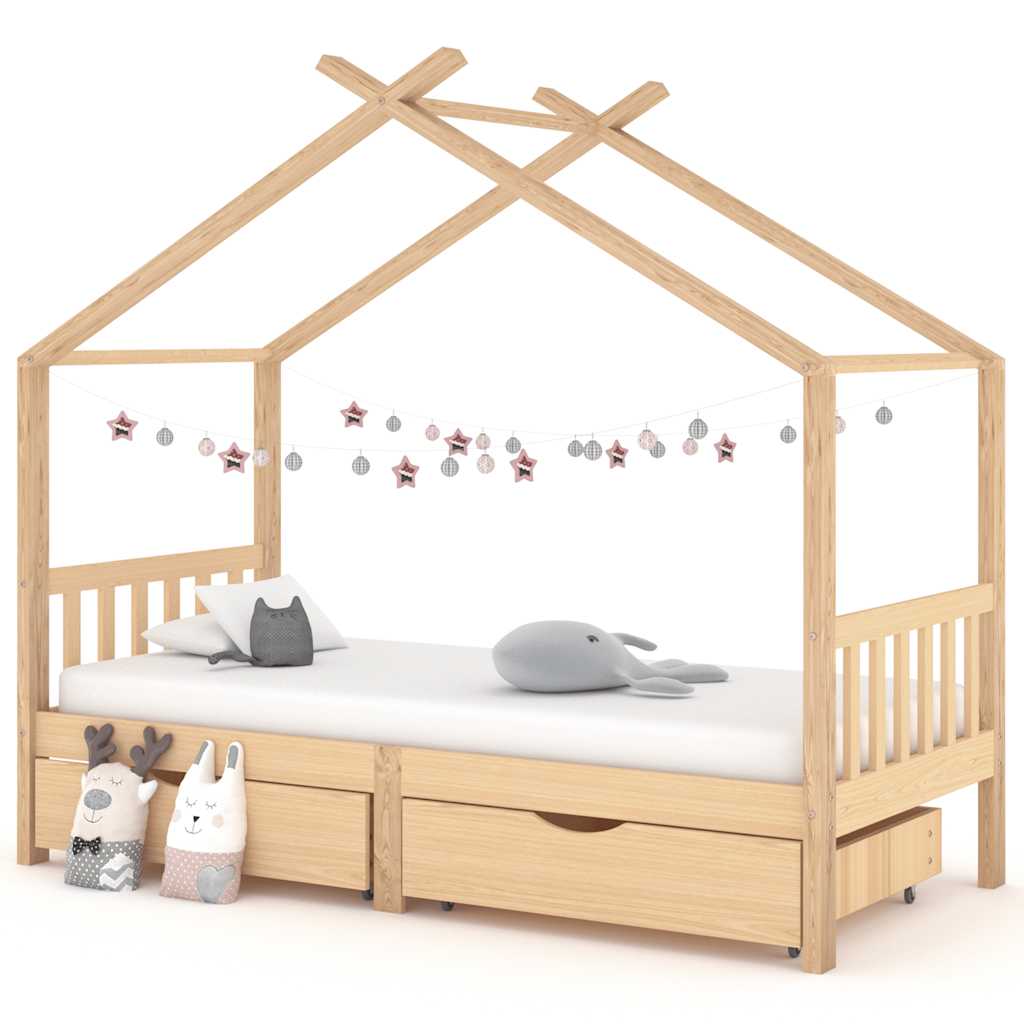 Giroletto Per Bambini Con Cassetto Legno Pino